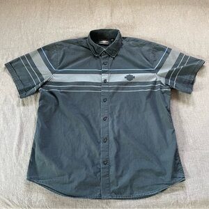 Harley Davidson Men’s XL Black Short sleeve Button Up 100% cotton